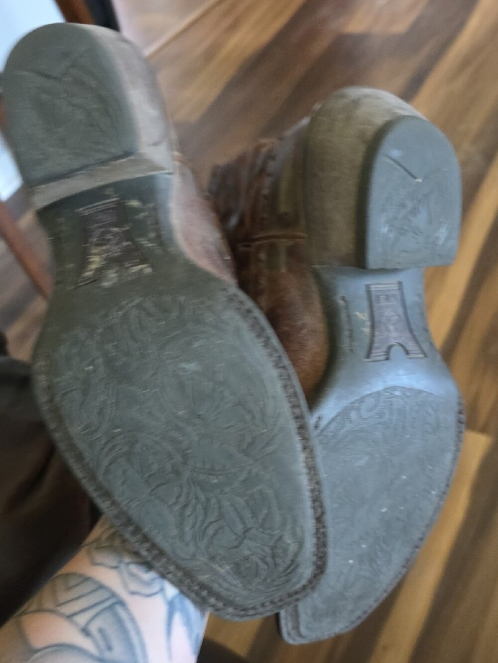 Ariat Brown and Black Leopard-Print Boot Lining - Picture 3 of 6